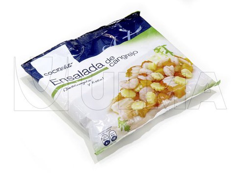 Karramarro entsalada poltsa bertikalean ontziratzea Karramarro entsalada poltsa bertikalean ontziratzea