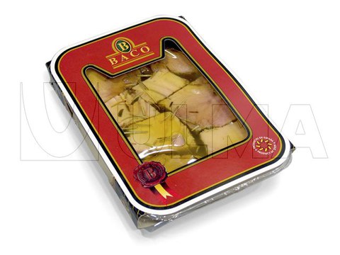 Atun-takoak oliba-olioarekin ontziratzea erretilu termozigilatuan Atun-takoak oliba-olioarekin ontziratzea erretilu termozigilatuan