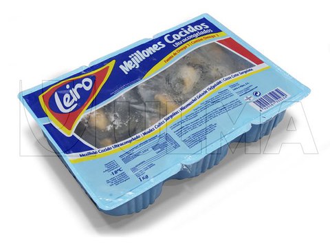 Muskuilu egosi ultraizoztuak termoformatuak ontziratzea Muskuilu egosi ultraizoztuak termoformatuak ontziratzea