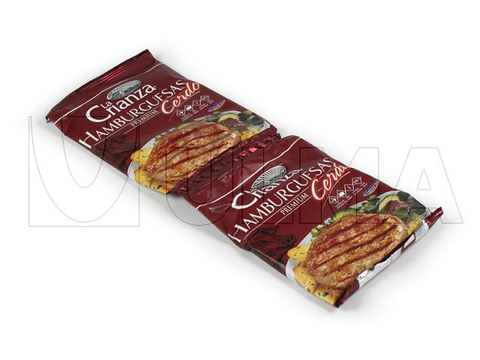 Flow packean (hffs) izoztutako hanburgesa ontziratzea