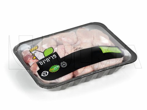 Oilasko zatikatua film luzagarriz termozigilatuan ontziratzea