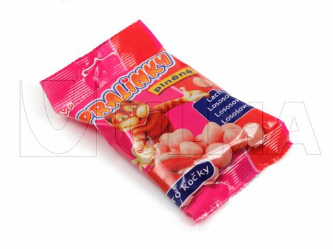 Fruitu lehorrak makina bertikalean, kuxin formatuan, Eurolockarekin eta BOPP filmarekin ontziratzea