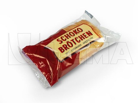 Txokolatezko napolitana flow packean ontziratzea (hffs)