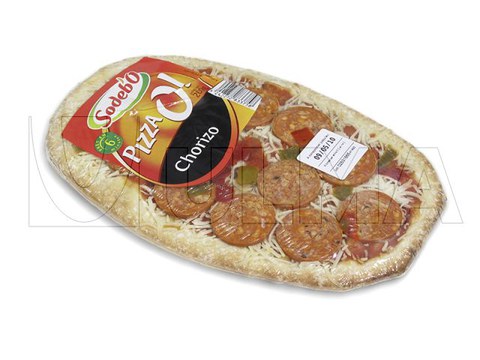 Pizza freskoa flow packean (hffs) ontziratzea film erretraktilarekin