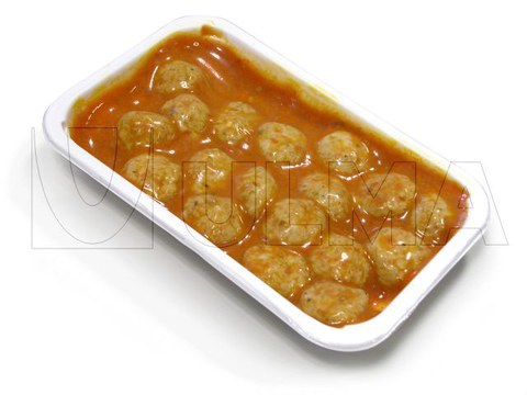 Haragi-produktuak eta albondigak saltsan  erretilu termozigilatuan ontziratzea